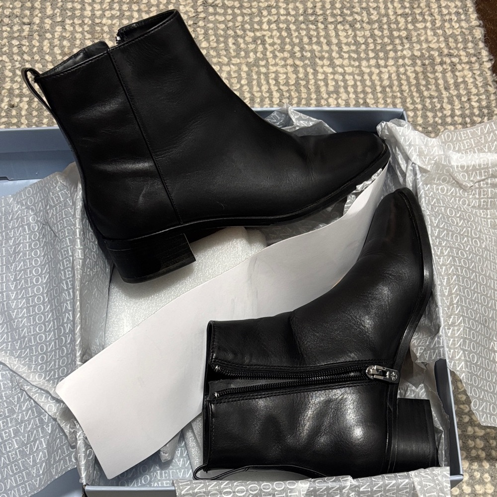 ANTONIO MELANI Black Ankle Booties